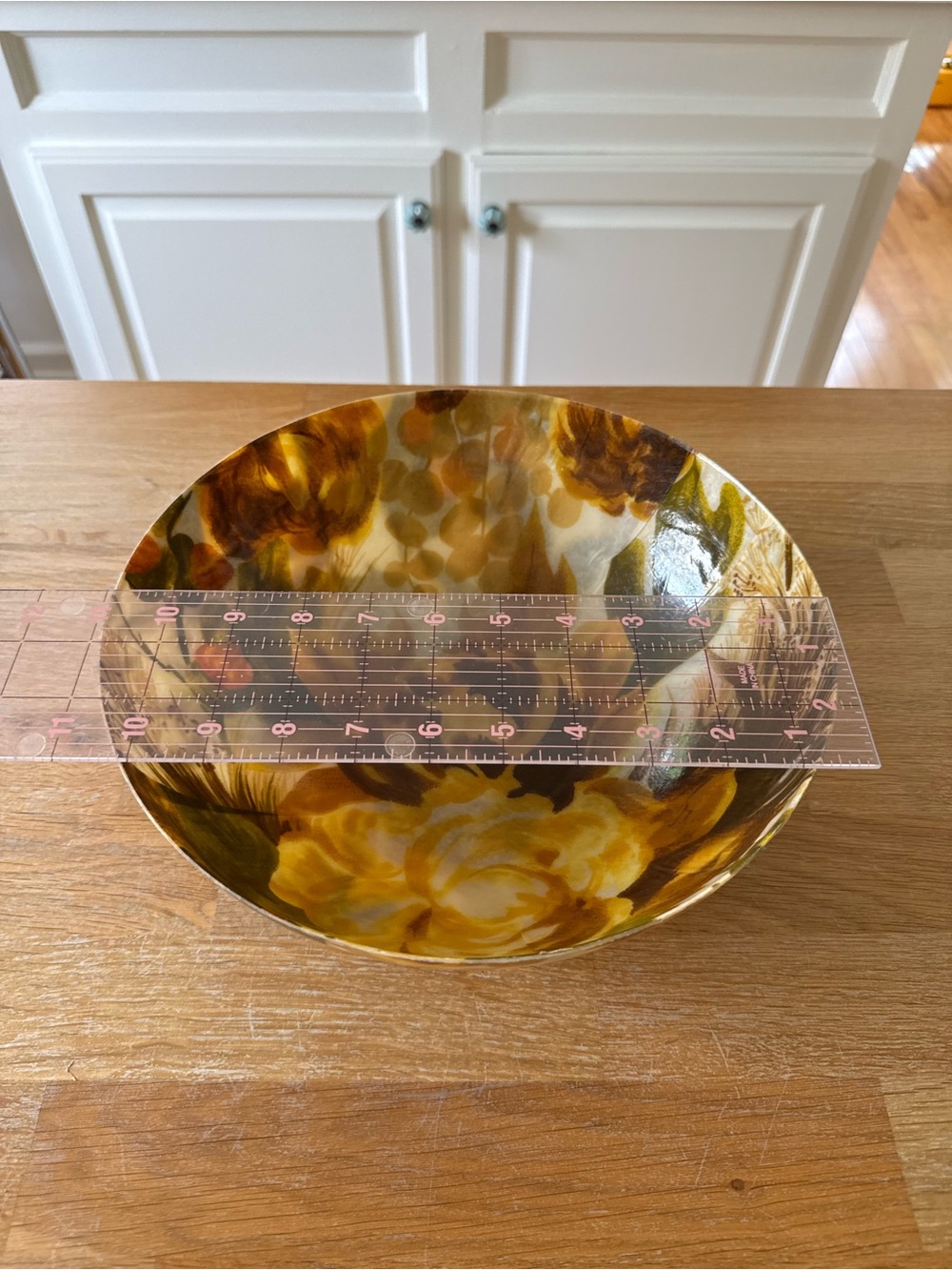 Traymold MCM Fiberglass Bowl | Autumn Floral | 1960s | Serving Bowl - Picture 3 of 8